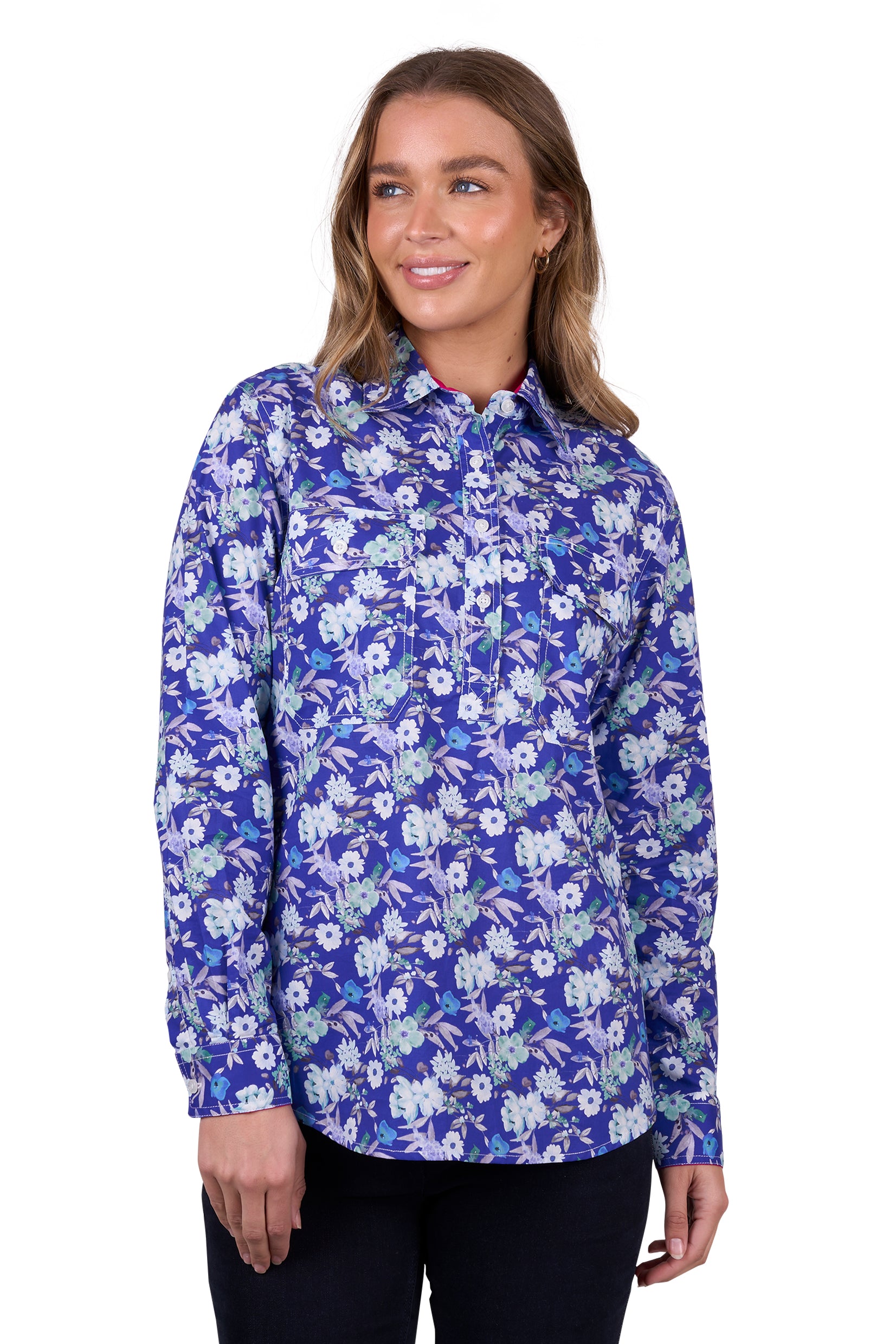Hard Slog Women's Tia 1/2 PLacket L/S Shirt