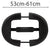 The Hat Retainer. Black C-clamp with measurement range 53cm-61cm on a white background