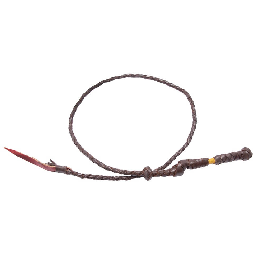 Ord River Stockwhip Hat Band. A black leather hat band with a stockwhip design.