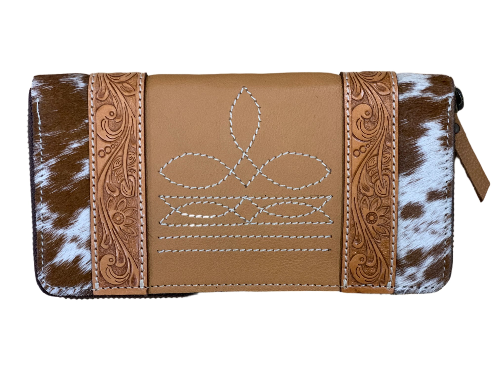 Women's Moore Leather Boot Stitch Zippered Wallet