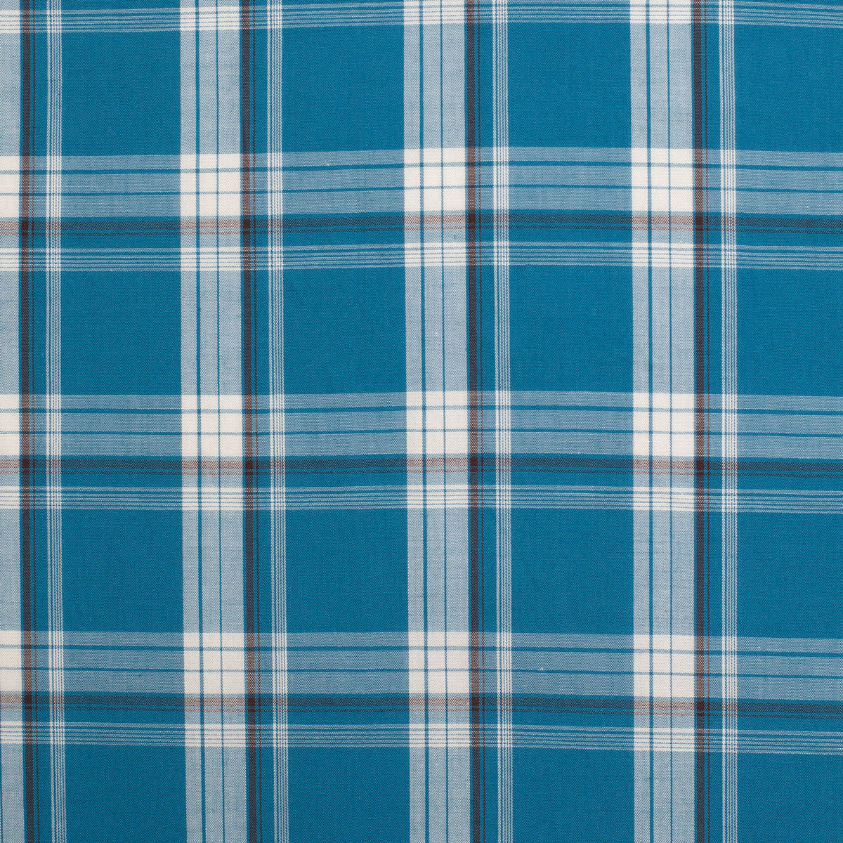 Close-up of blue and white plaid fabric pattern