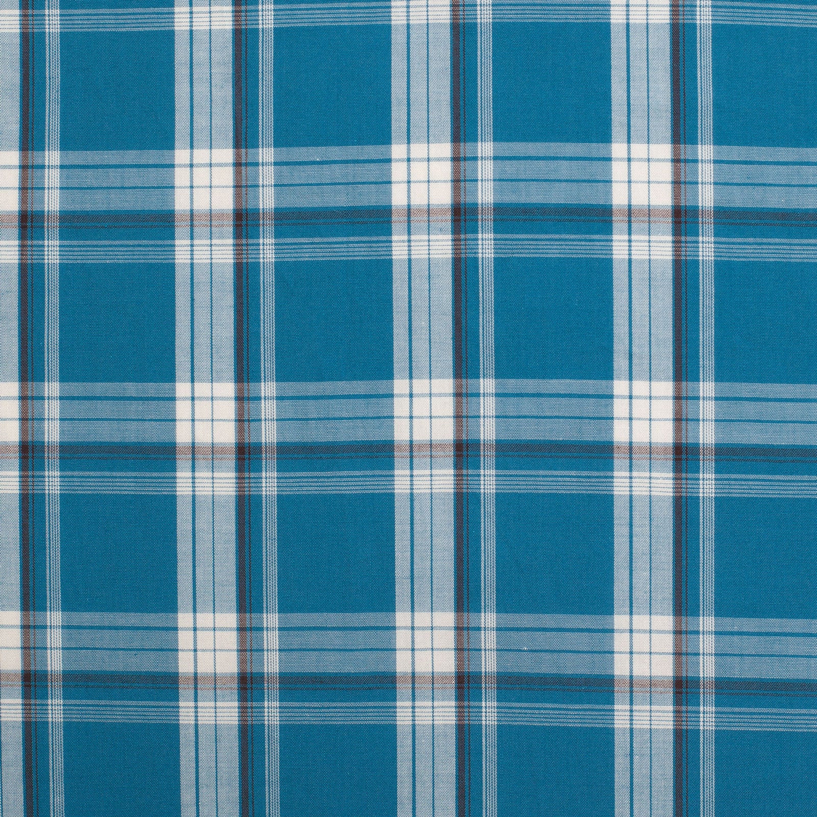 Close-up of blue and white plaid fabric pattern