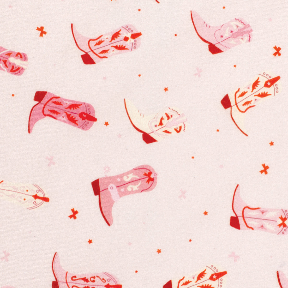 Pattern of pink and red shoes on a light pink background