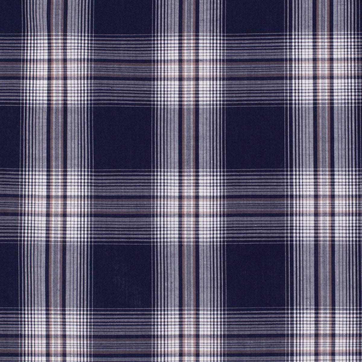 Close-up of blue and white plaid fabric pattern