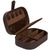 Cowhide Travel Jewellery Box. Jewelry box with cowhide leather top and brown leather body on a white background