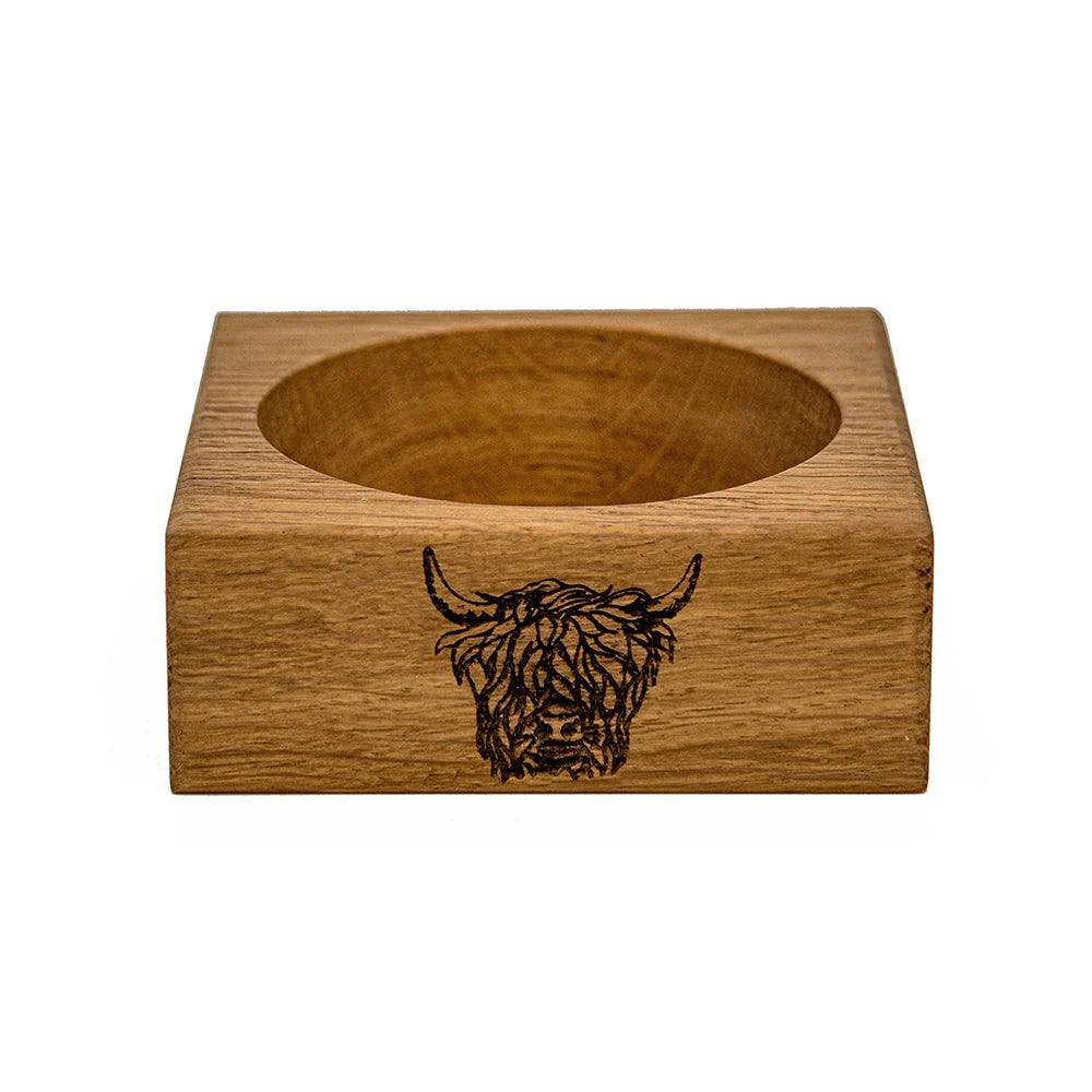 Selbrae House Highland Cow Hip Oak Wine Bottle Coaster