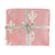Alimrose Cactus Baby Blanket Petal. Pink blanket with cactus pattern and ALIMROSE ribbon on a white background