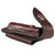 Stockmaster Side Lay Knife Pouch Holds 4"Knife. Brown leather clip with metal fasteners on a white background