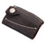 Ord River Side Lay Knife Pouch. Brown leather wallet with a button on a white background