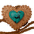 American Darling leather braided necklacee with heart-shaped turquoise stone on a white background