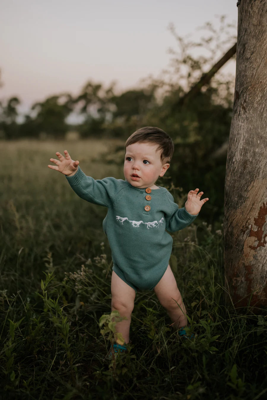 Little Windmill Lenny Infant Cotton Knit Romper