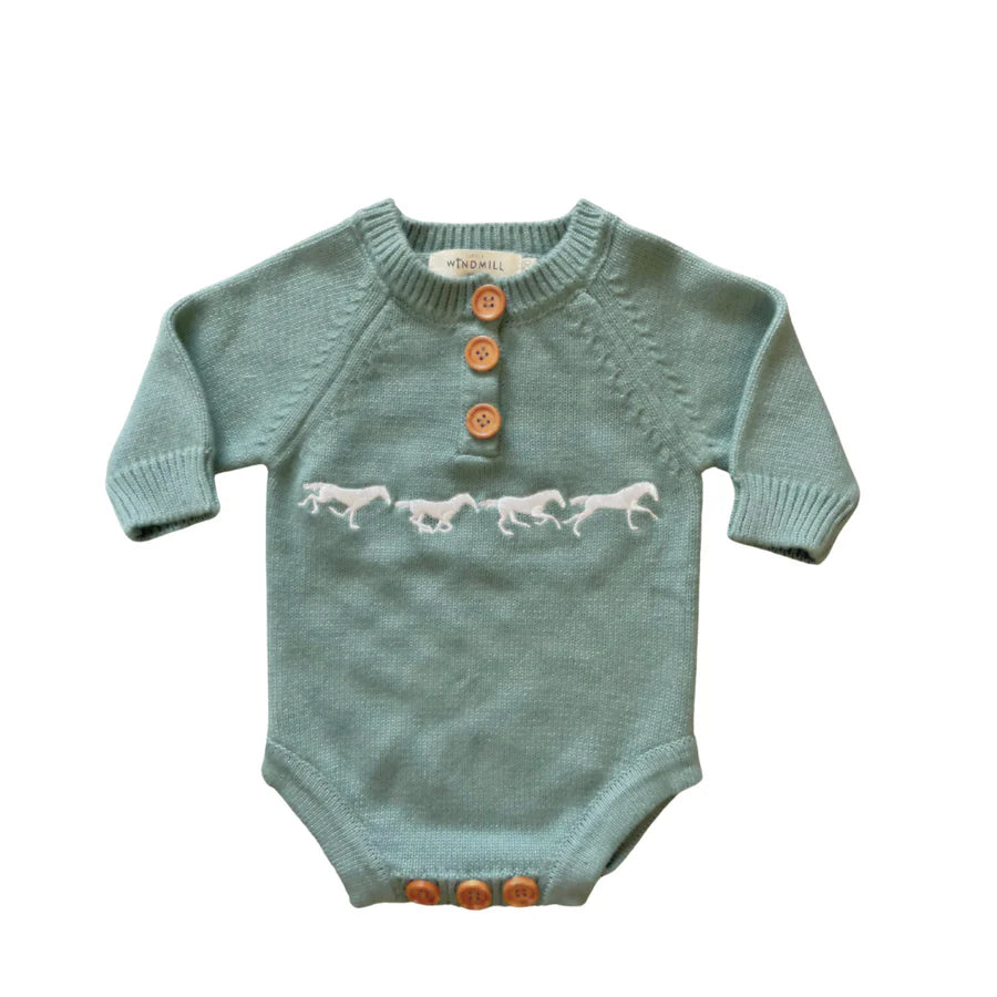 Little Windmill Lenny Infant Cotton Knit Romper