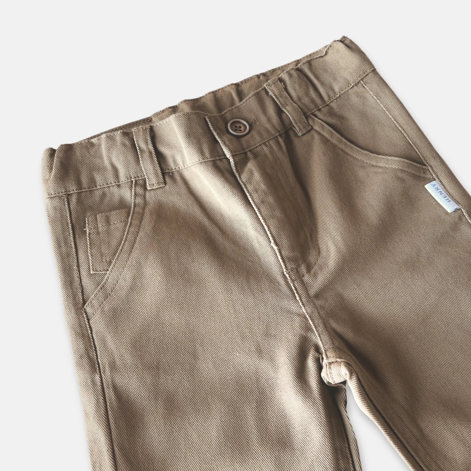 Love Henry Boy's Chino Pants. Brown pants on a white background