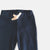Love Henry Baby Boy's Comfy Pants. Navy pants with brown cuffs on a light gray background
