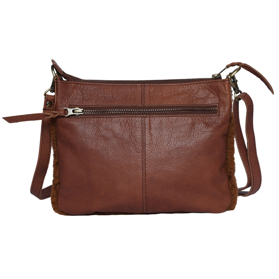 The Design Edge Women's Shearling Fur Sling Bag