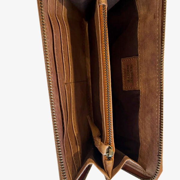 The Design Edge Women's Shearling Fur Clutch Wallet.