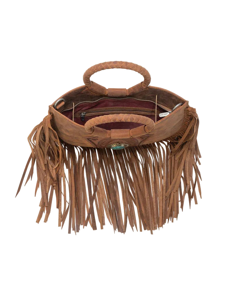 Sedona Tassle Bag In Saddle Brown