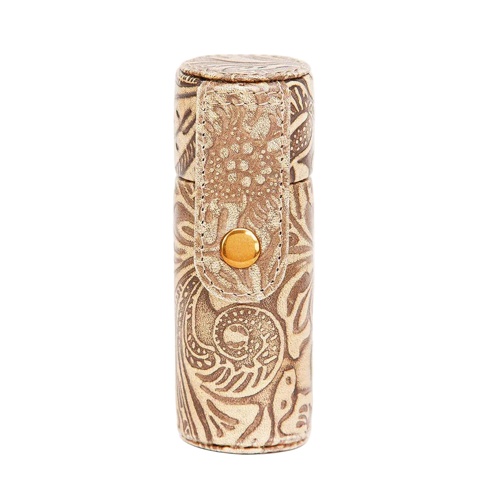 Decorative lighter with intricate patterns on a white background