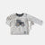 Love Henry Baby Boy's Applique L/S Tee. Striped long-sleeve shirt with a truck design on a light gray background