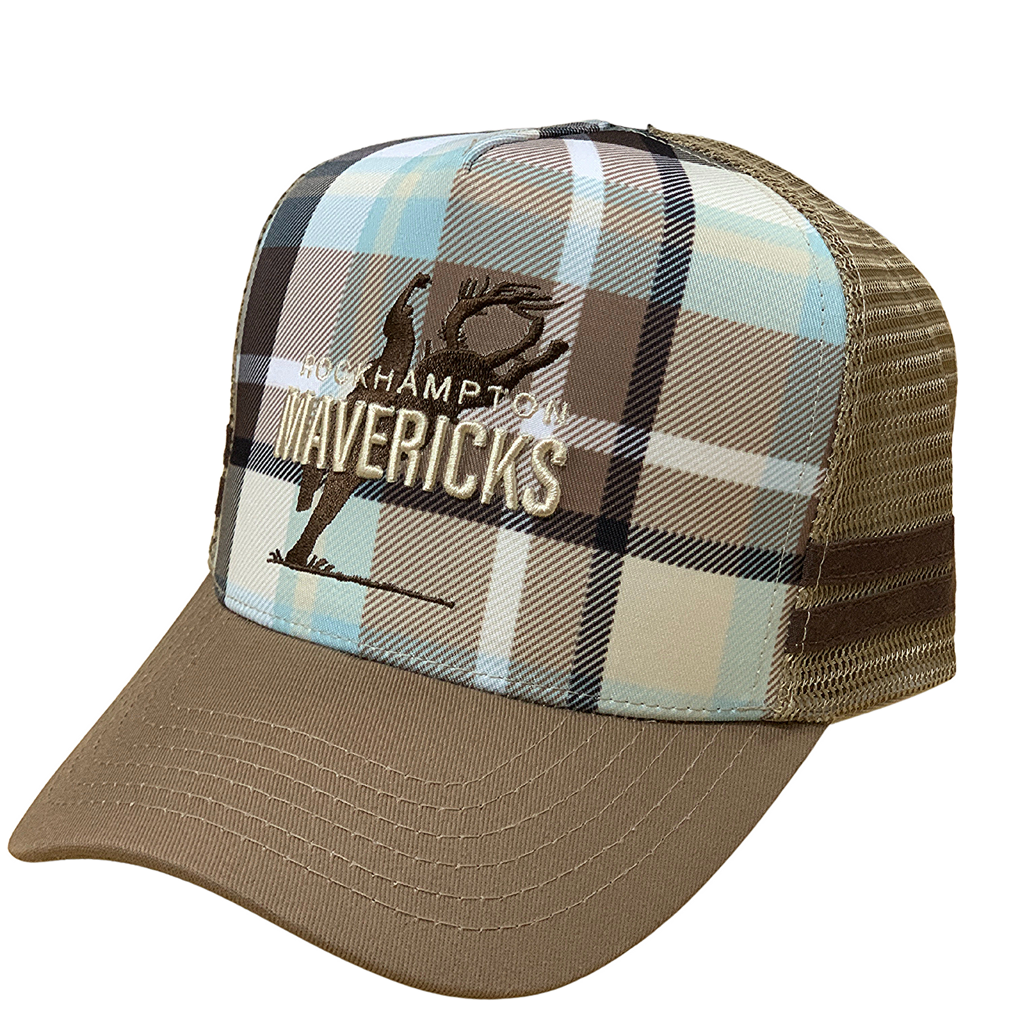 Rocky Mavericks Grey Plaid Trucker Cap