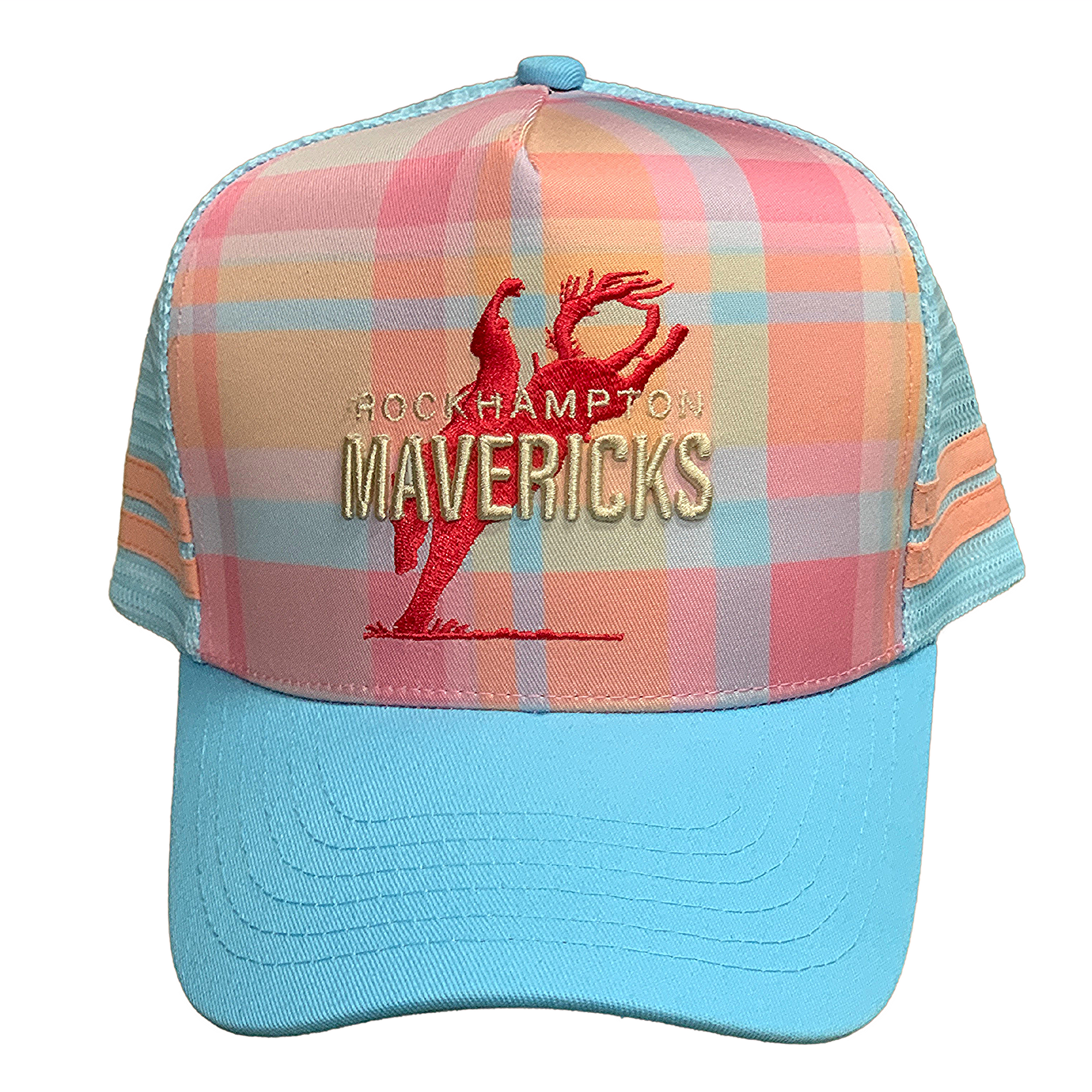 Rocky Mavericks Pink Plaid Trucker Cap