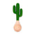 Monkey Business Saguaro Mexican Dip Spoon. Cactus-shaped spoon with wooden handle on a white background