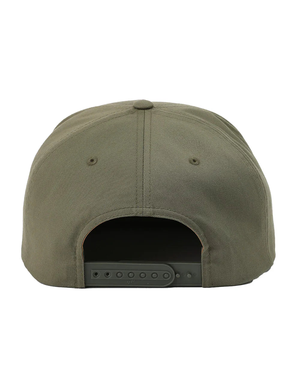 Cinch Men's Flexfit Olive Rodeo Brand Cap. Back view of an olive green cap on a white background