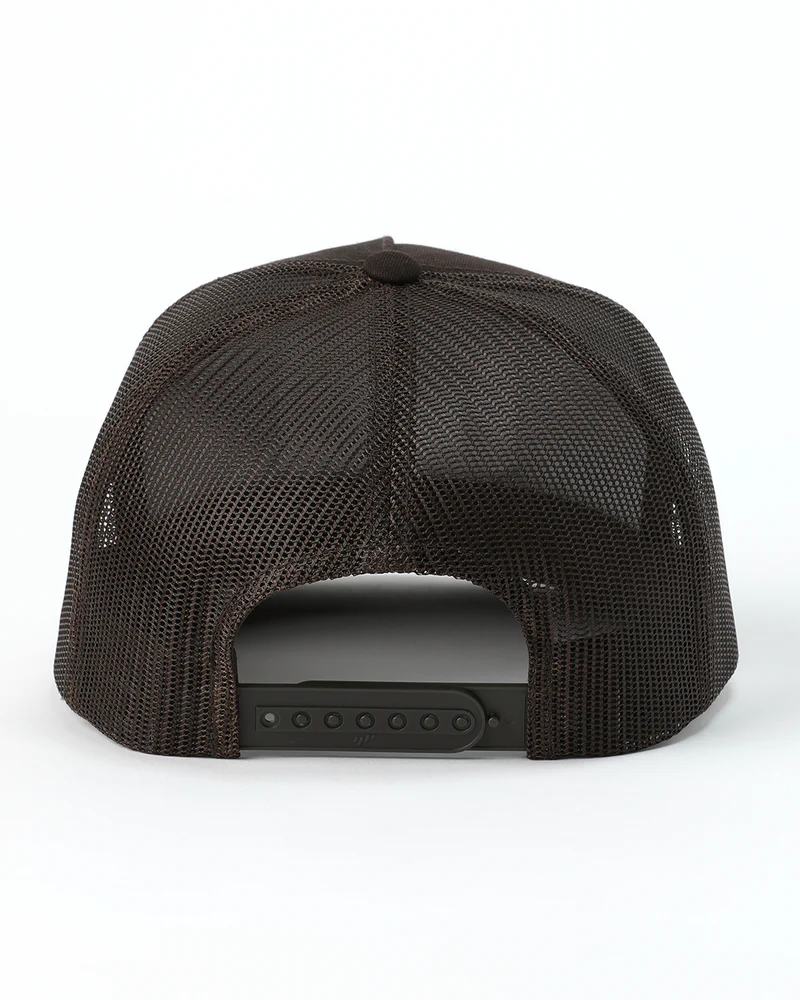 Cinch Men's High Profile Trucker Cap. Black mesh cap on a white background