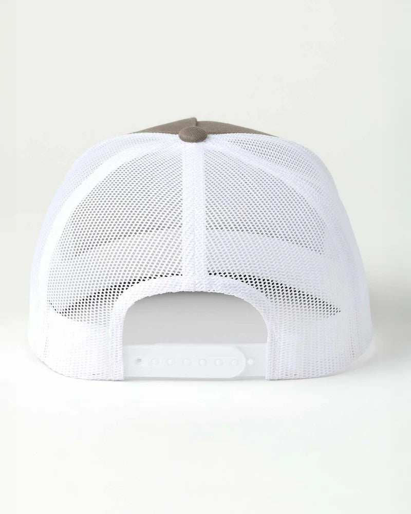 White mesh back cap on a white background