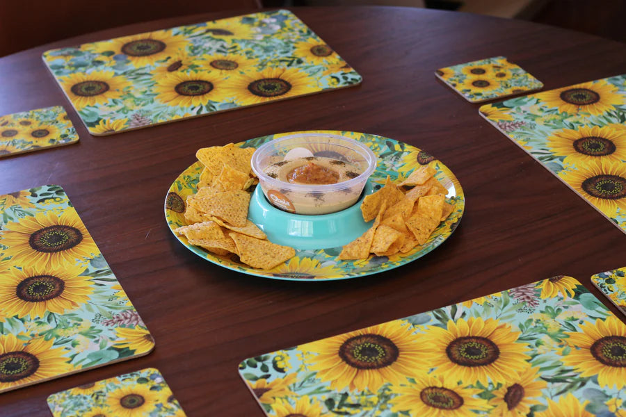 Lisa Pollock - Chip n Dip Tray Melamine Bee Sunny