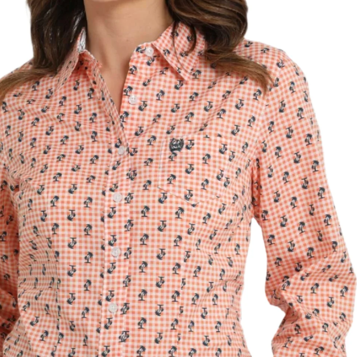 Cinch Women's Palm Tree L/S Western Shirt