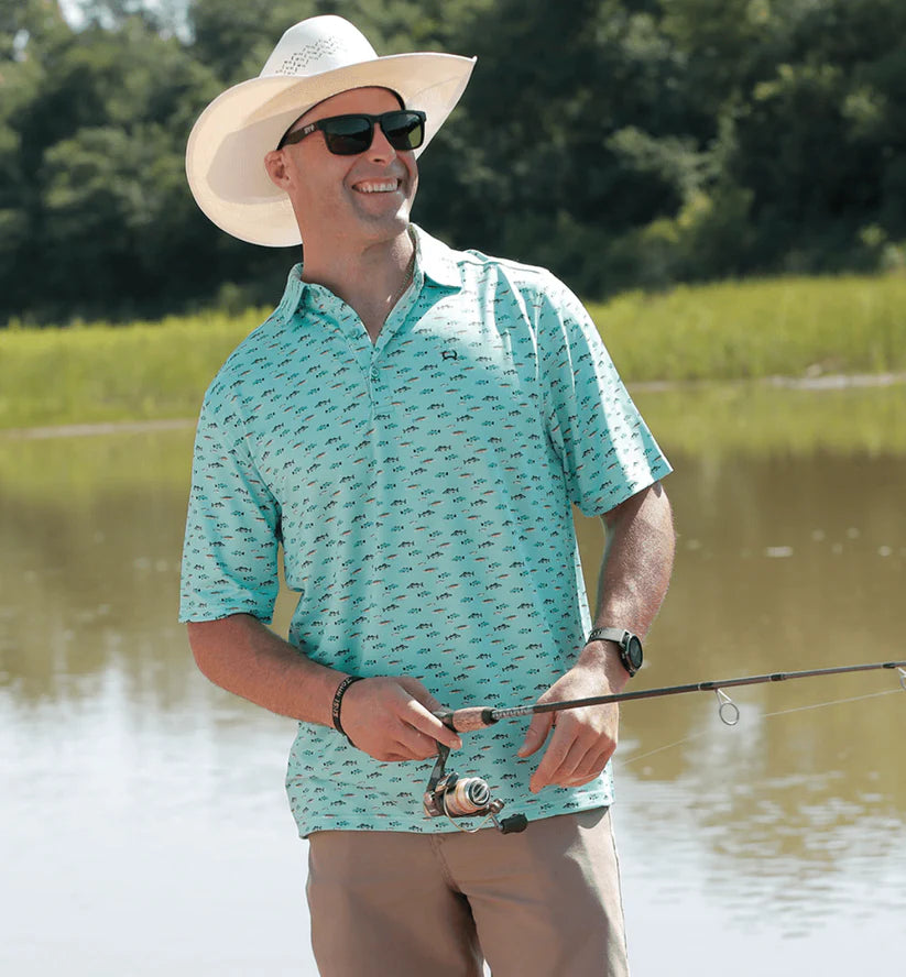 Cinch Men's ArenaFlex Fish Polo Shirt