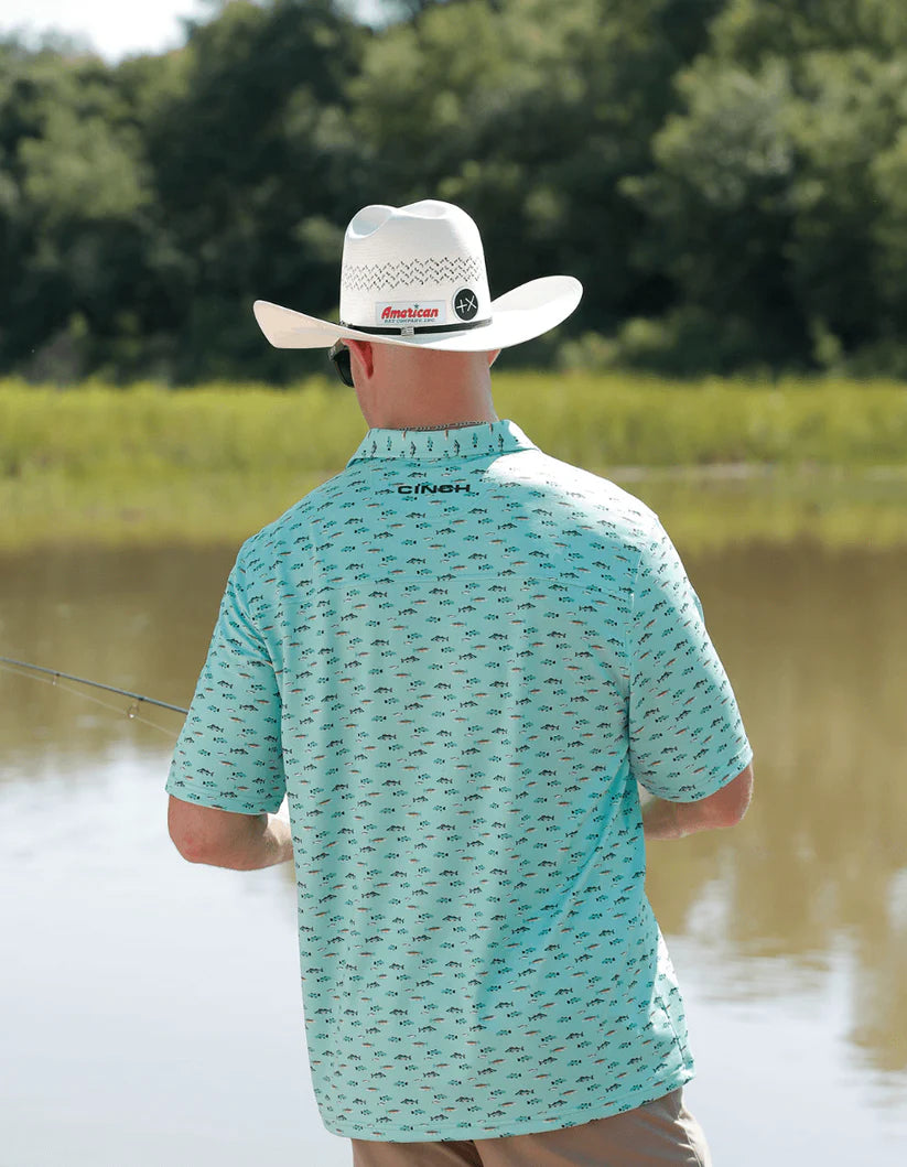Cinch Men's ArenaFlex Fish Polo Shirt