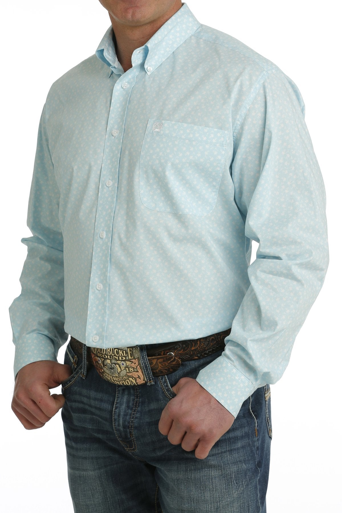 Cinch Men's Stretch Tencel Print L/S Western Shirt