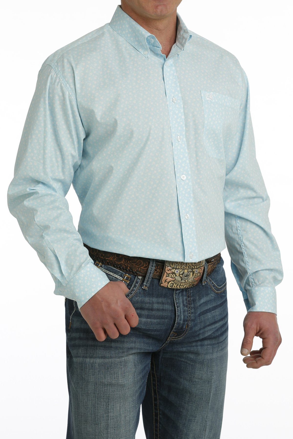 Cinch Men's Stretch Tencel Print L/S Western Shirt