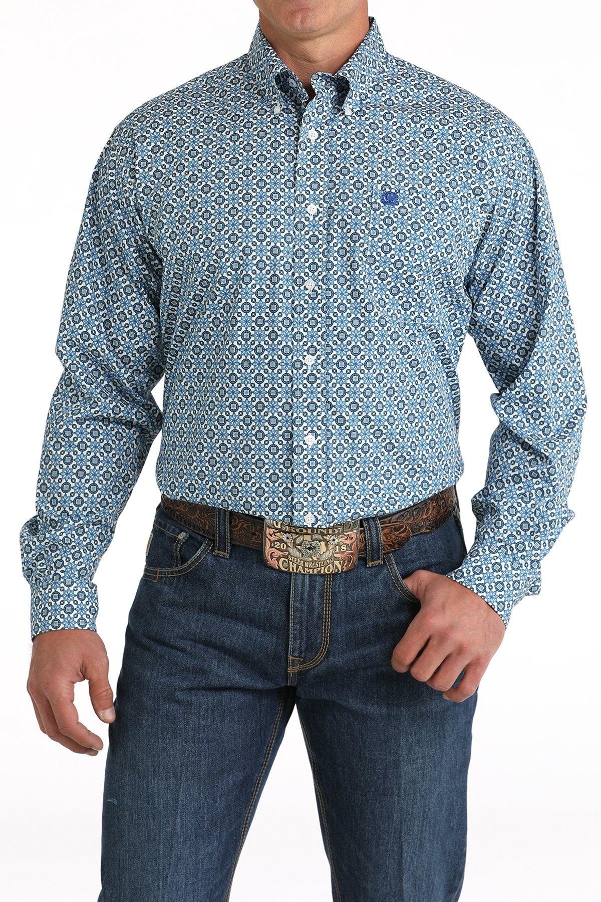 Cinch Men's Geometric Print Button-Down Western Shirt