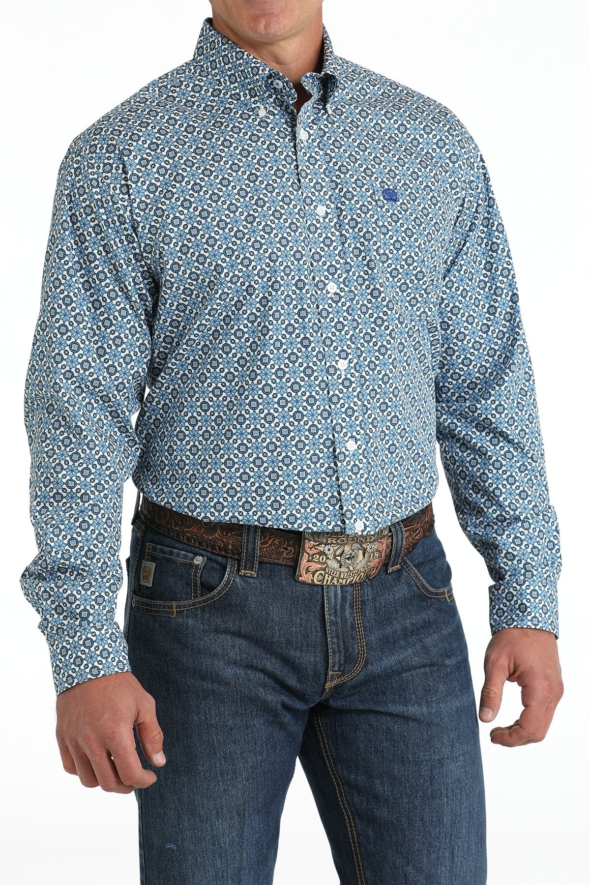 Cinch Men's Geometric Print Button-Down Western Shirt