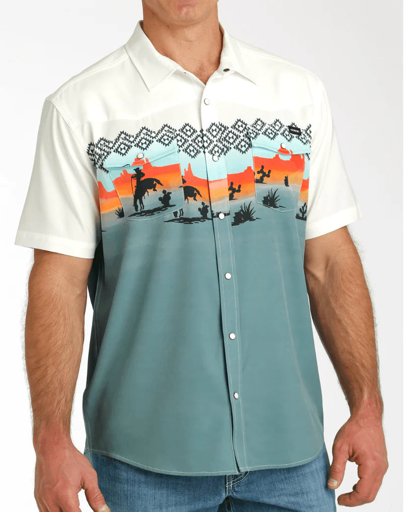 Cinch Men's Horse Rider Camp S/S Western Shirt