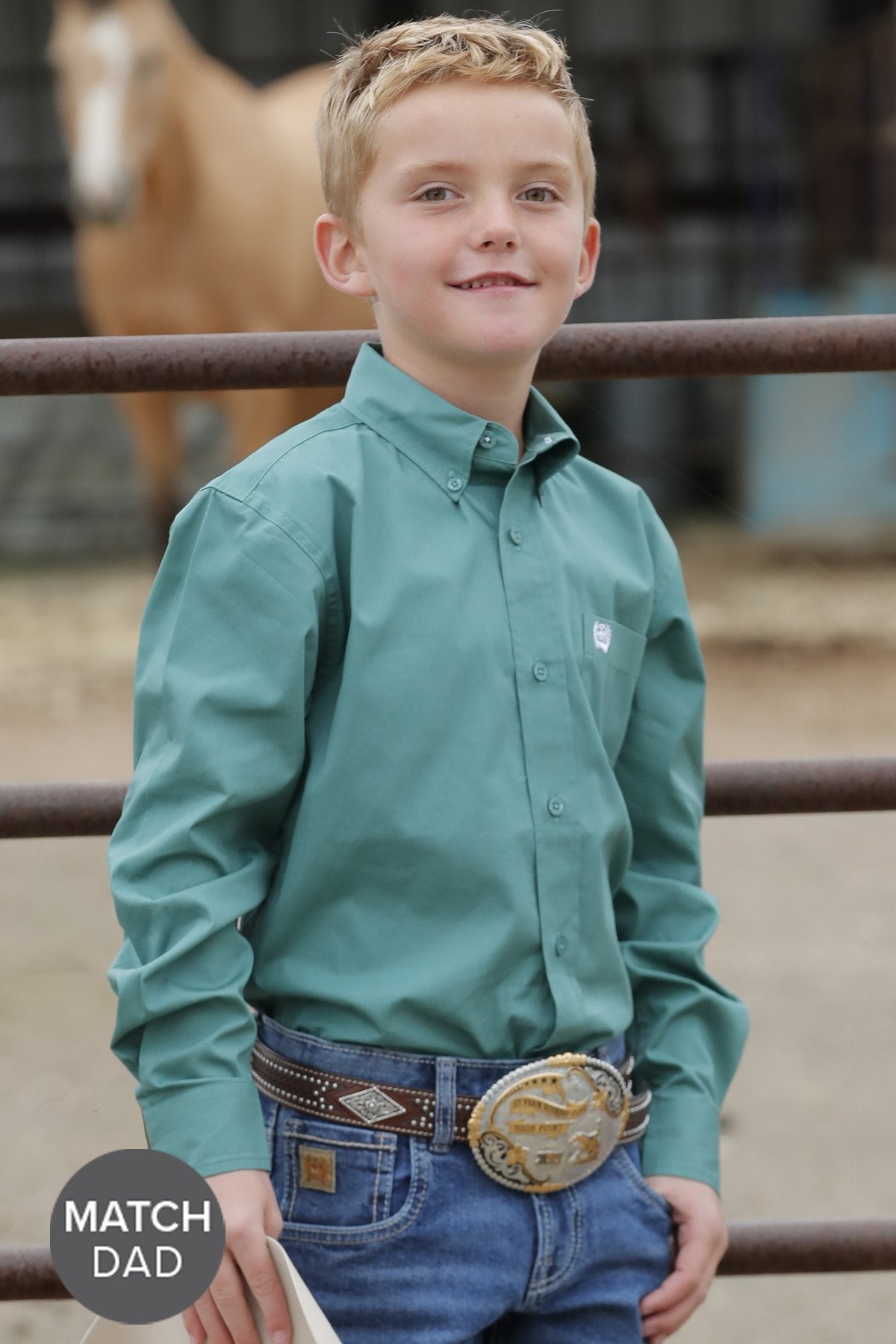 Cinch Boy's Solid Button-Down Western Shirt