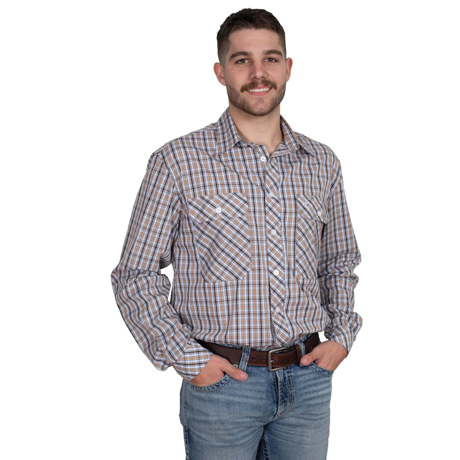 Just Country Men's Austin Printed  L/S Workshirt