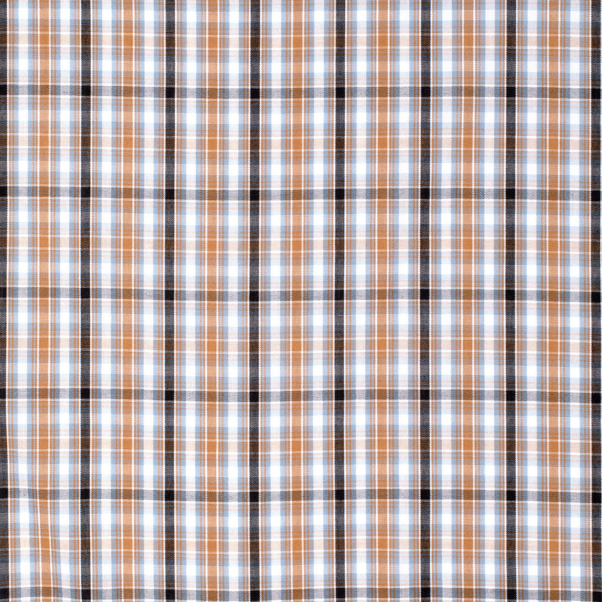 Just Country Men's Austin Printed  L/S Workshirt.. Plaid pattern with brown, black, and white colors on a white background