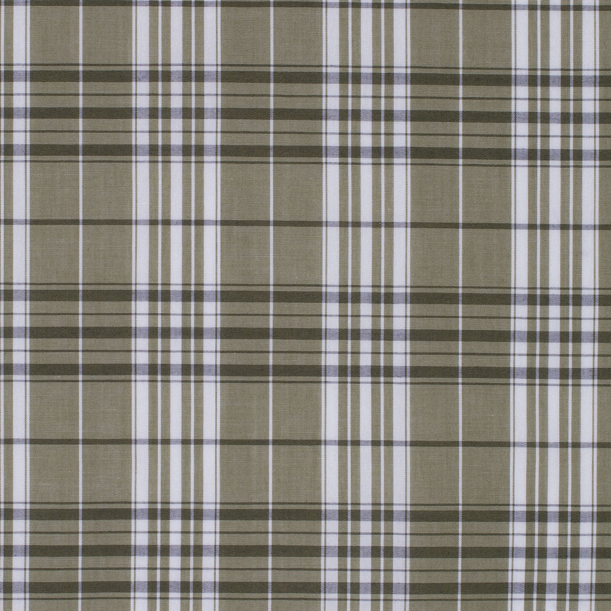 Just Country Men's Austin Full Button Plaid Workshirt. Plaid pattern fabric swatch in green and white