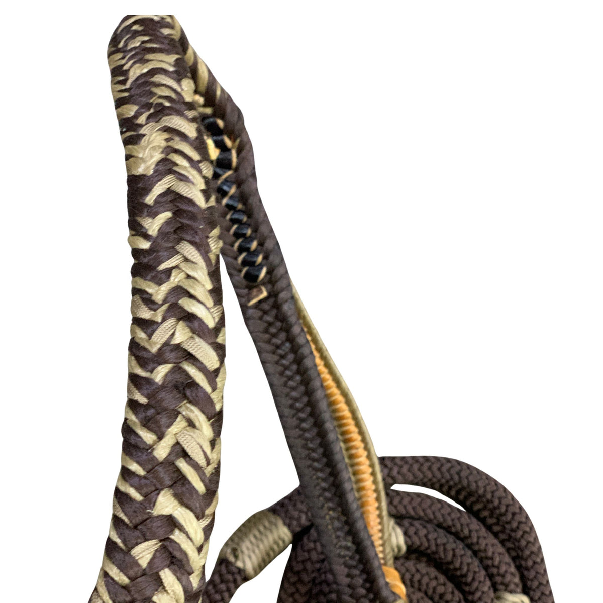 Professional-grade bull rope engineered for serious ropers. This 9-plait American-style rope features a 7/8" handle and tail for balanced control and durability. The 20" handle base with full lacing and 2 3/4" riser provides the grip and response serious competitor's demand. Built to perform in the arena, rodeo after rodeo.