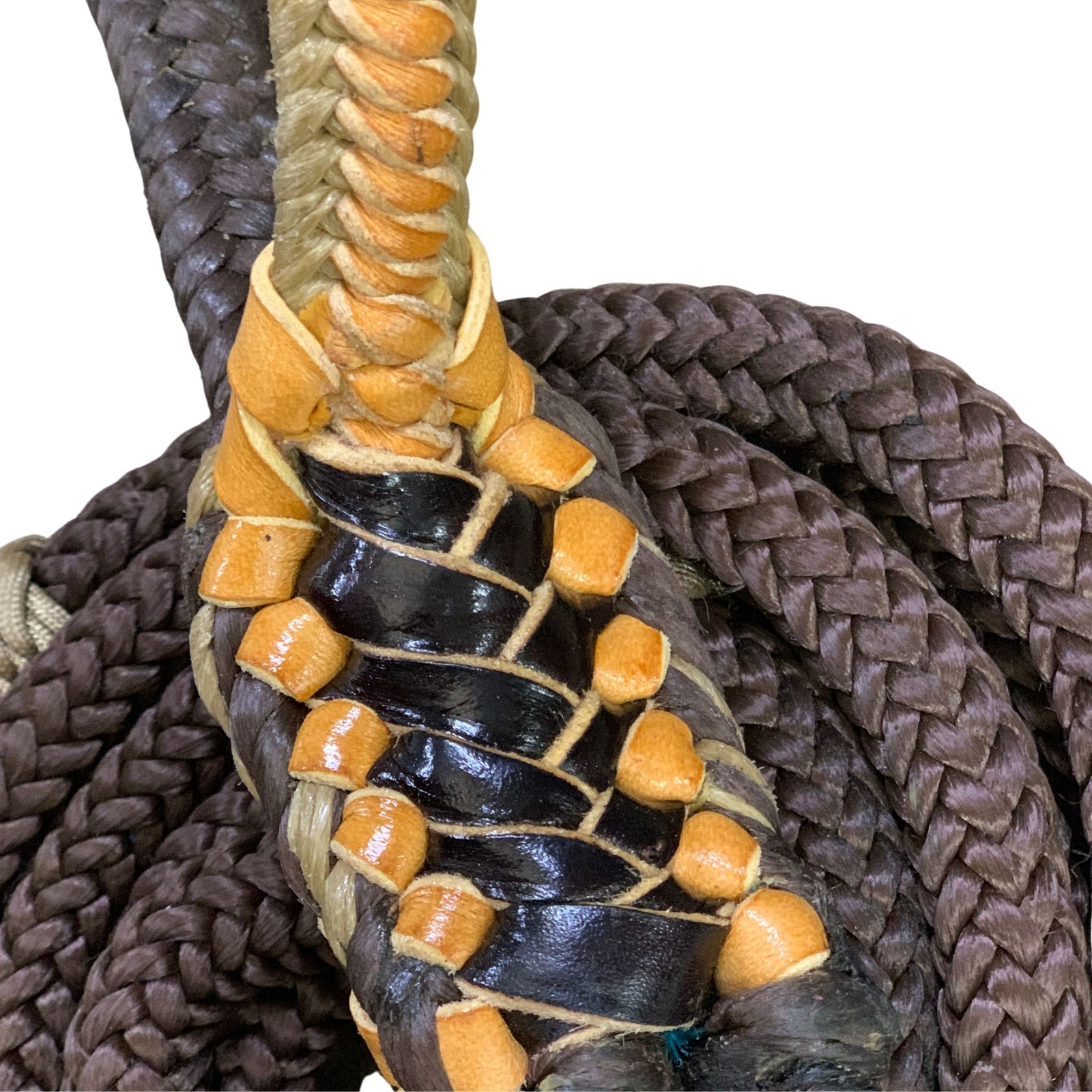 Professional-grade bull rope engineered for serious ropers. This 9-plait American-style rope features a 7/8" handle and tail for balanced control and durability. The 20" handle base with full lacing and 2 3/4" riser provides the grip and response serious competitor's demand. Built to perform in the arena, rodeo after rodeo.
