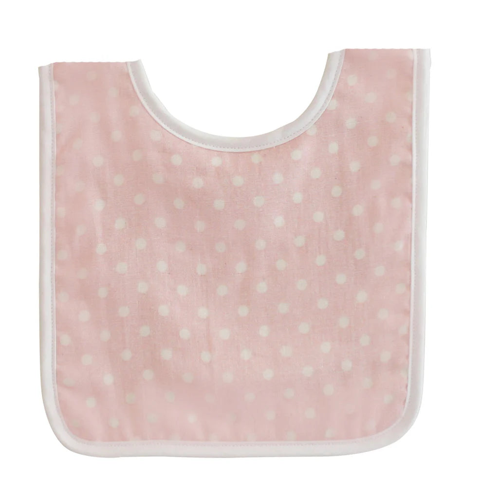 Alimrose Baby Bib Pale Pink White Spot