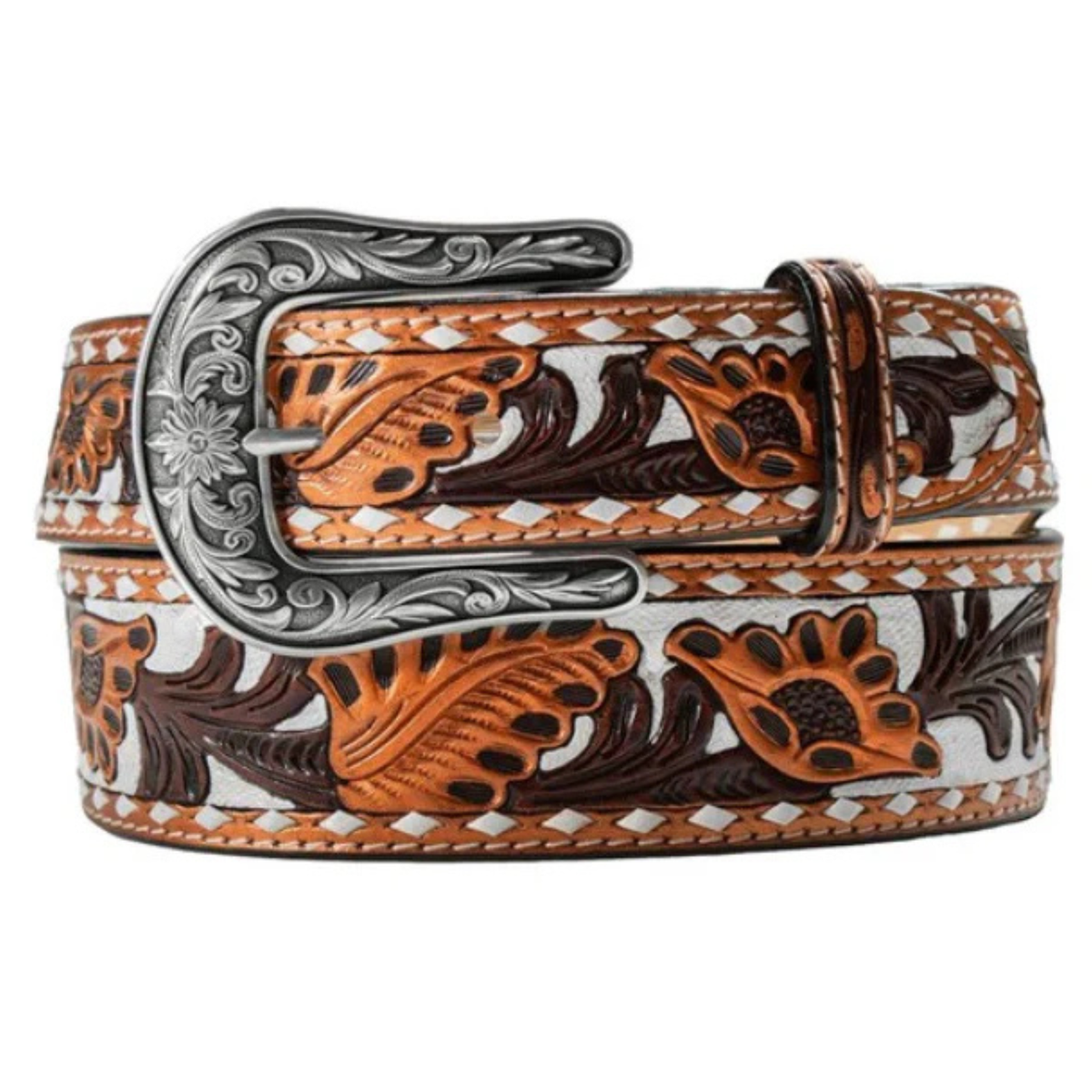 Nocona Ladies Handpainted Flowers Western Belt