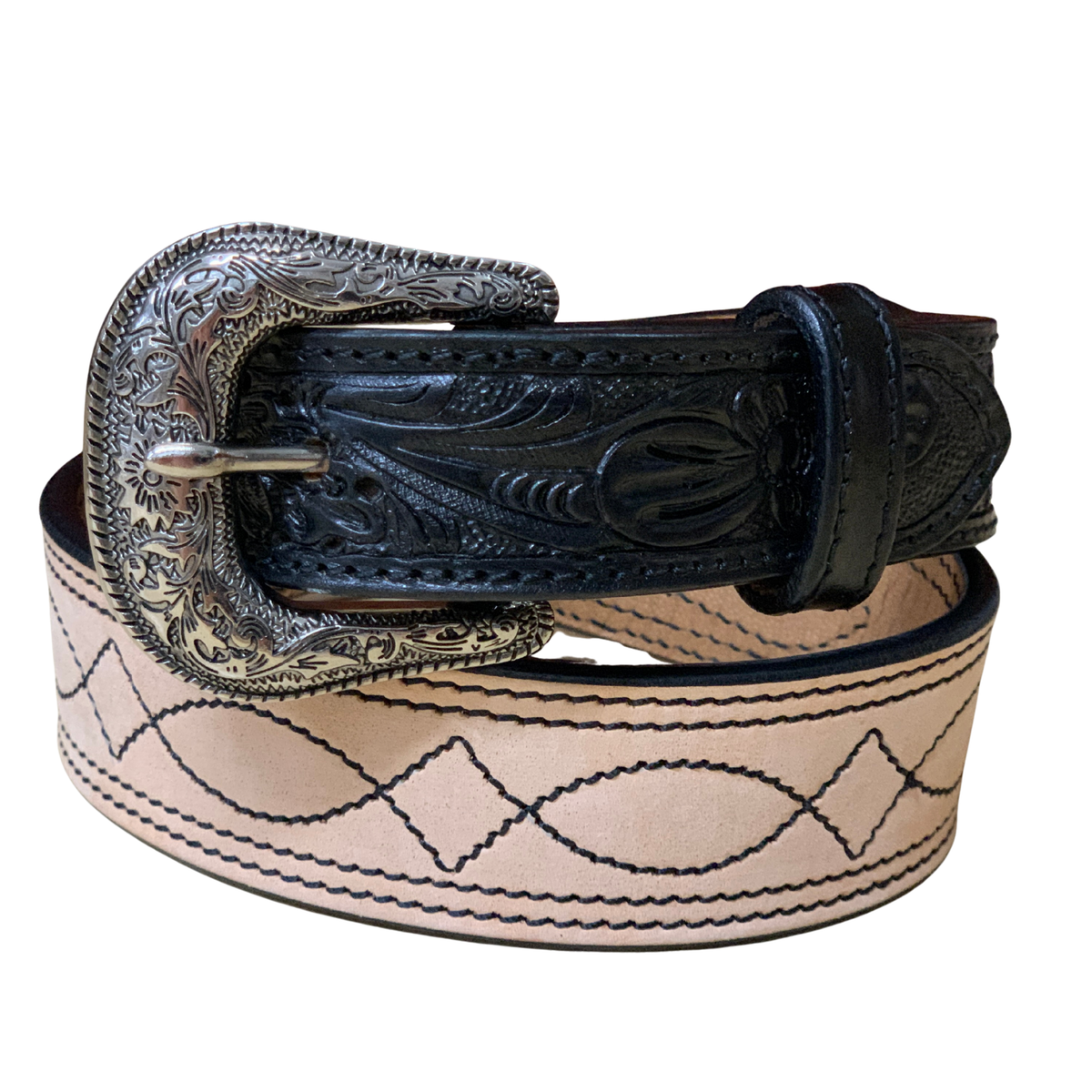 Nocona Boy's 1 1/2"-1 1/4 Roughout Boot Stitch Western Belt