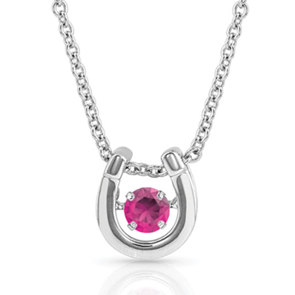 Montana Silversmiths Dancing Birthstone Horseshoe Necklace