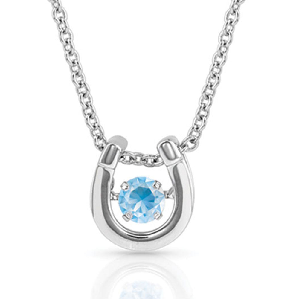 Montana Silversmiths Dancing Birthstone Horseshoe Necklace