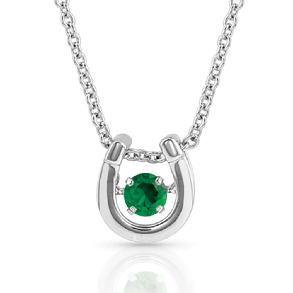 Montana Silversmiths Dancing Birthstone Horseshoe Necklace